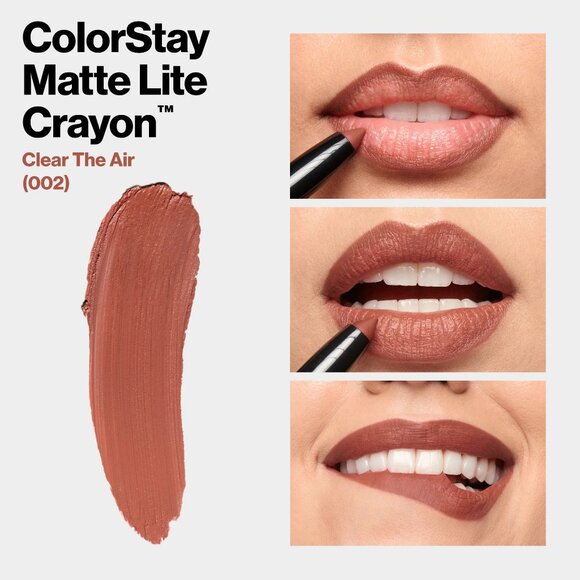 Revlon ColorStay Matte Lite Crayon #002 Clear The Air - Picture 3 of 4